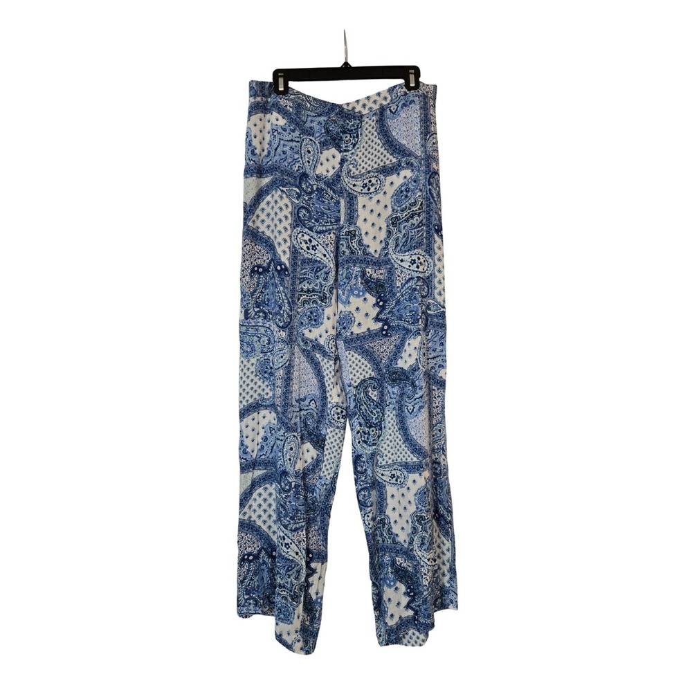 Zara Paisley Print Pull On Wide Leg Pants Size XL NWOT - Picture 2 of 12